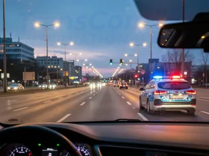 Radiowóz policyjny nocą